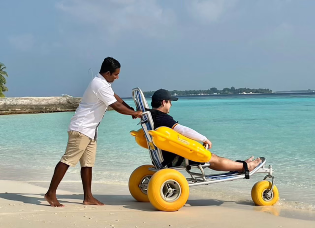 Floating wheelchair at Amilla Maldives