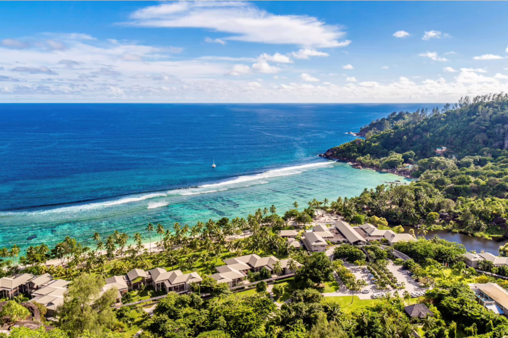 Aerial view of Kempinski Seychelles Resort